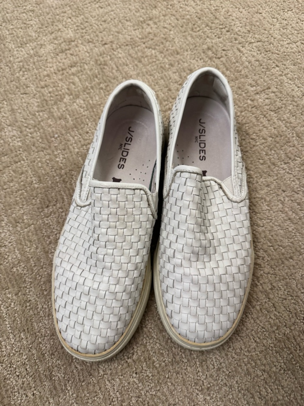 J/SLIDES White Woven Slip-On Loafers for Men